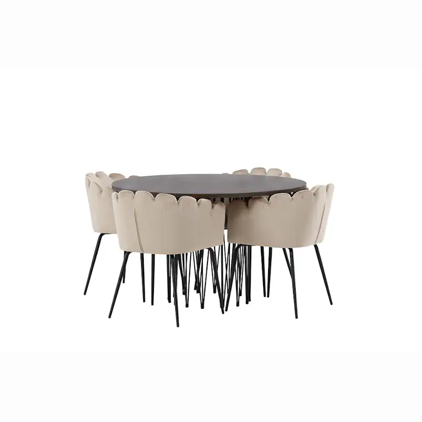 Matgrupp furniture/fashion Stone med 4 Limhamn Stolar Runt