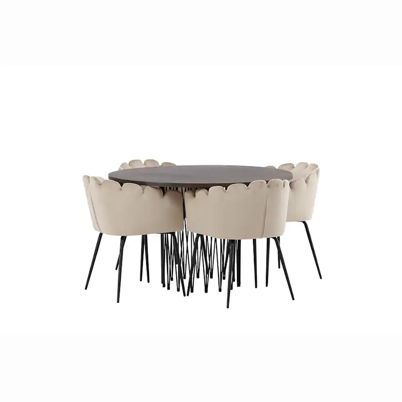 Matgrupp furniture/fashion Stone med 4 Limhamn Stolar Runt