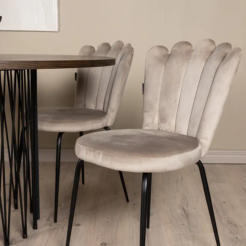 Matgrupp furniture/fashion Stone Ø120 cm med 4 Limhamn Light Stolar