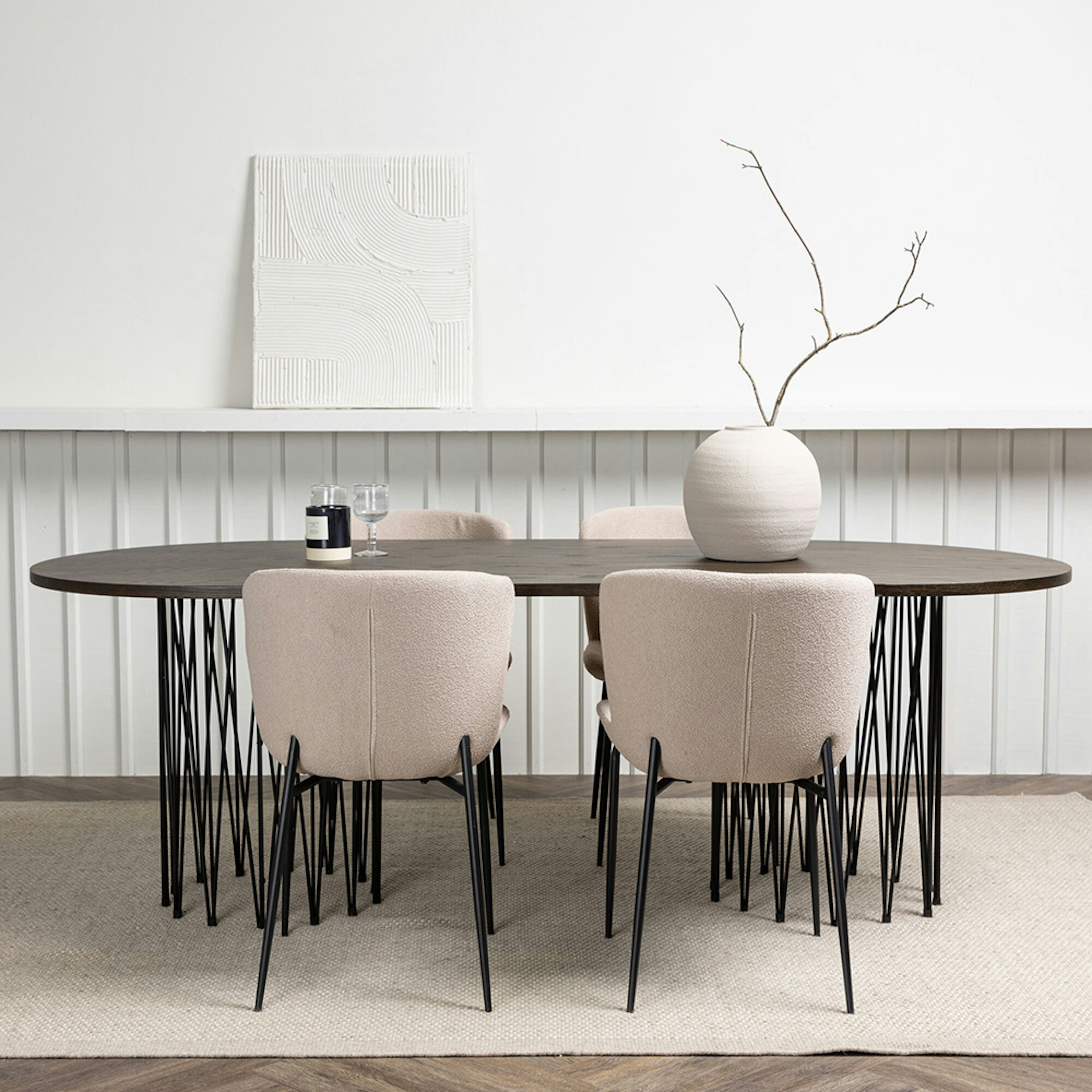 Matgrupp Venture Home Stone med 4 Modesto Stolar