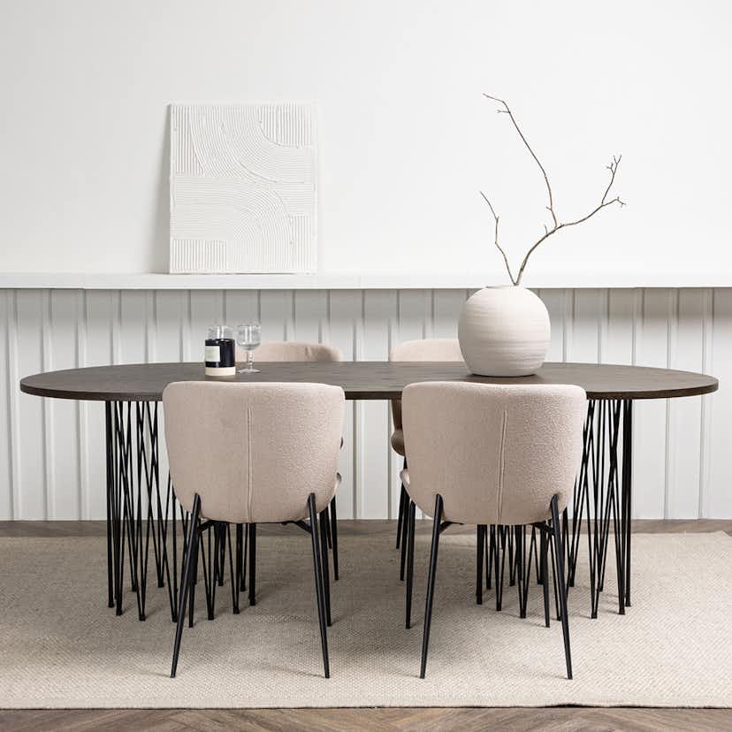 Matgrupp Venture Home Stone med 4 Modesto Stolar