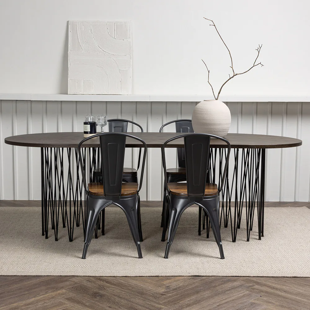 Matgrupp Venture Home Stone med 4 Tempe Stolar