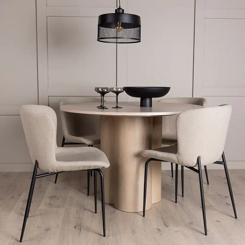 Matgrupp Venture Home Olivia med 4 Modesto Stolar Natur