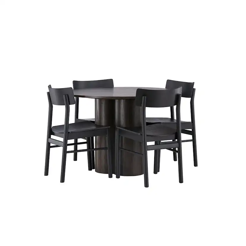 Matgrupp Venture Home Olivia Ø110 cm med 4st Montros Matstolar