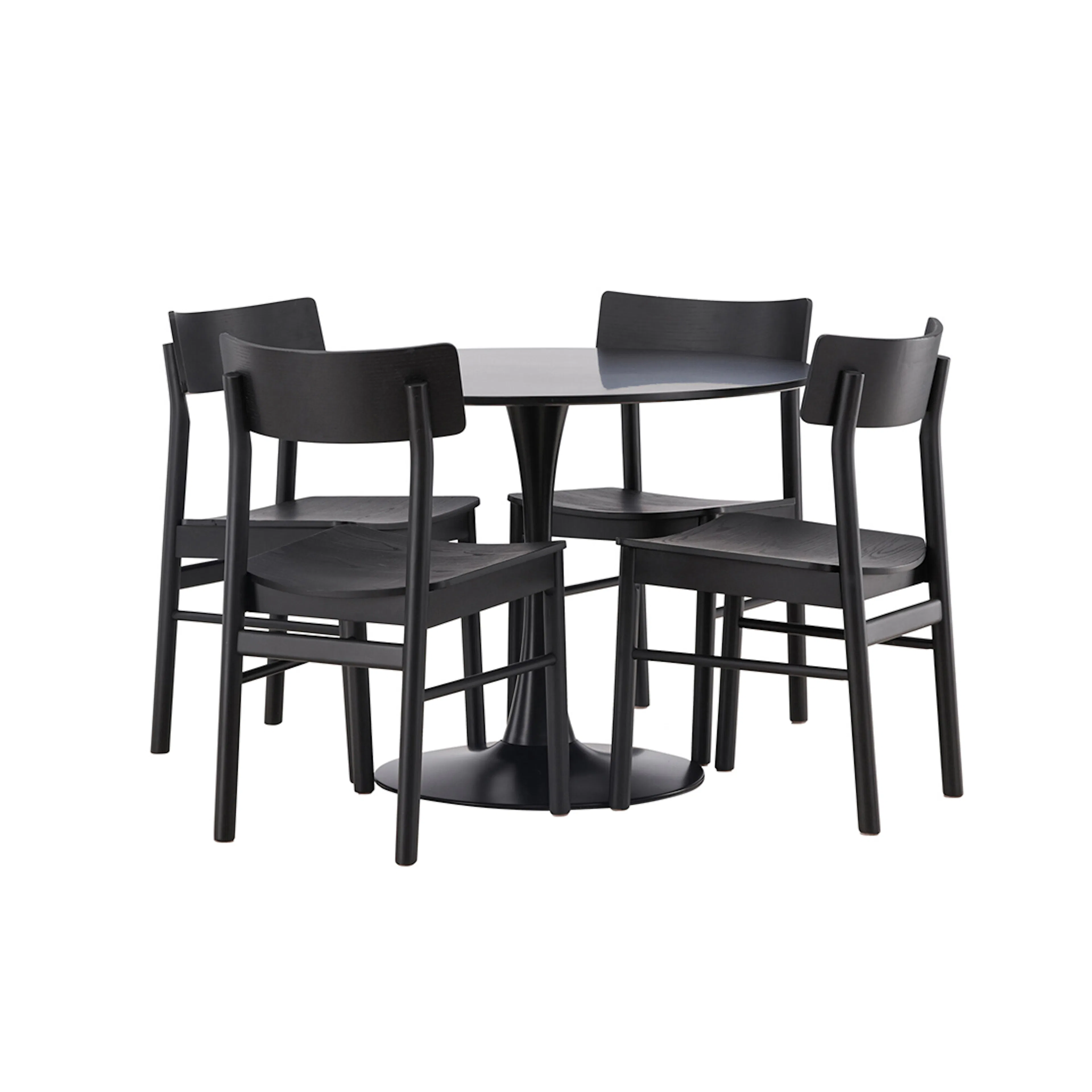 Matgrupp Venture Home Glade Ø100 cm med 4st Montros Matstolar