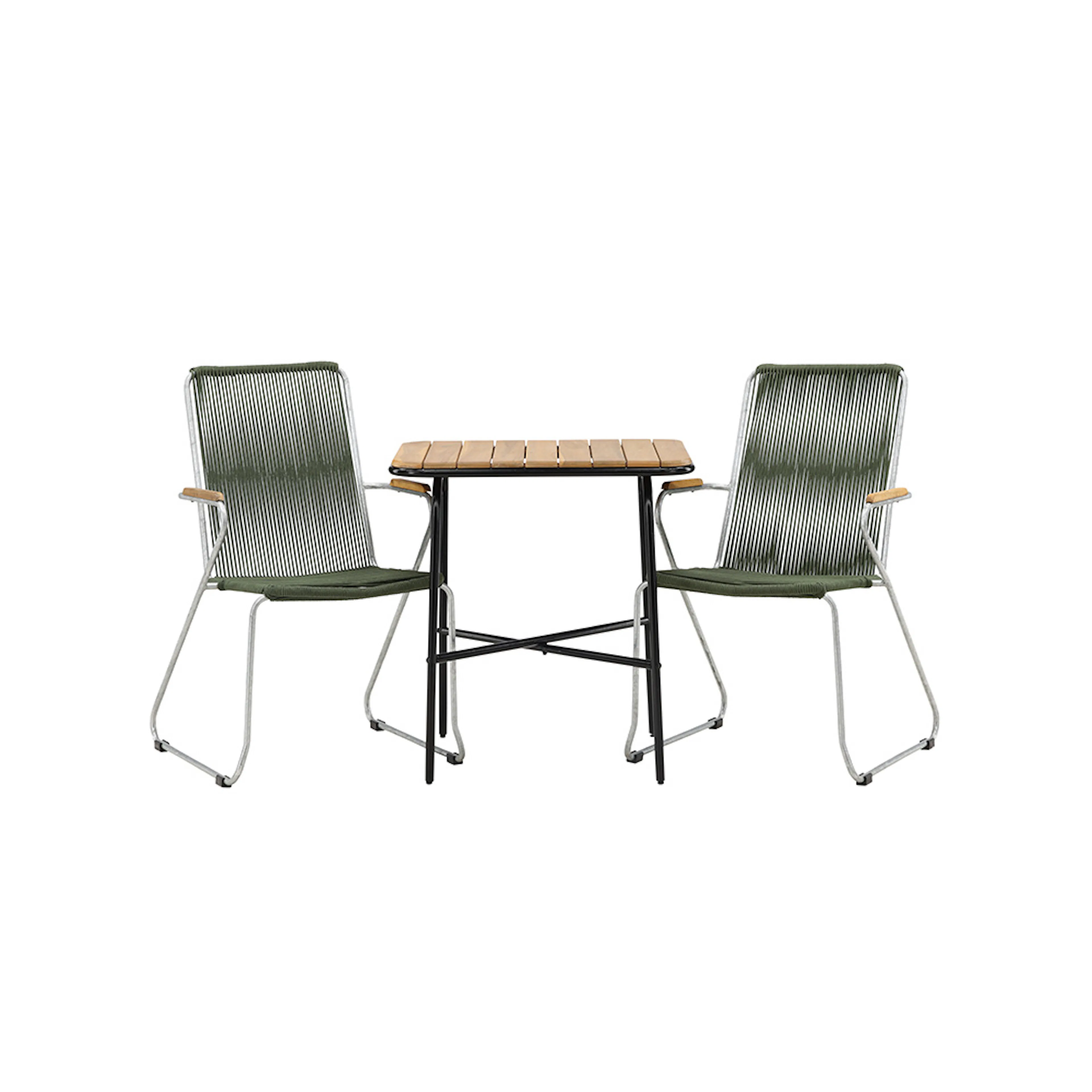 Cafégrupp Venture Home Holmbeck Bord med 2 Bois Trädgårdsstolar Utomhus