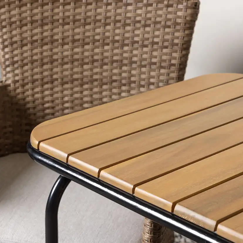 Cafégrupp Venture Home Holmbeck Bord med 2 Malina Trädgårdsstolar Utomhus