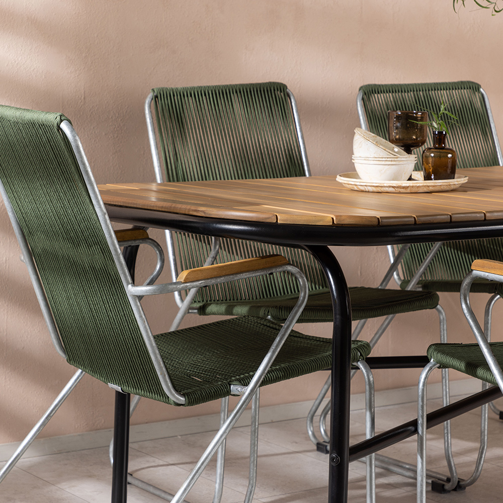 Matgrupp Utomhus Venture Home Holmbeck Bord med 6 Bois Trädgårdsstolar