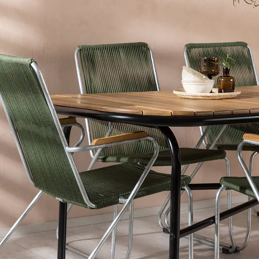 Matgrupp Utomhus Venture Home Holmbeck Bord med 6 Bois Trädgårdsstolar