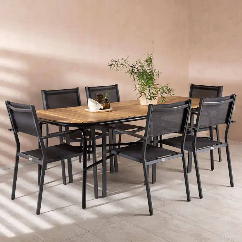 Matgrupp Venture Home Holmbeck Bord med 6 Copacabana Stolar