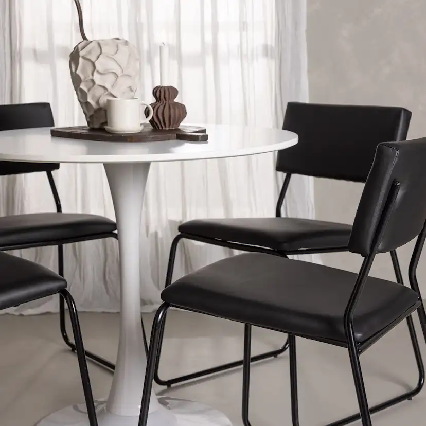 Matgrupp Venture Home Hamden Ø80 cm med 4 Kenth stolar