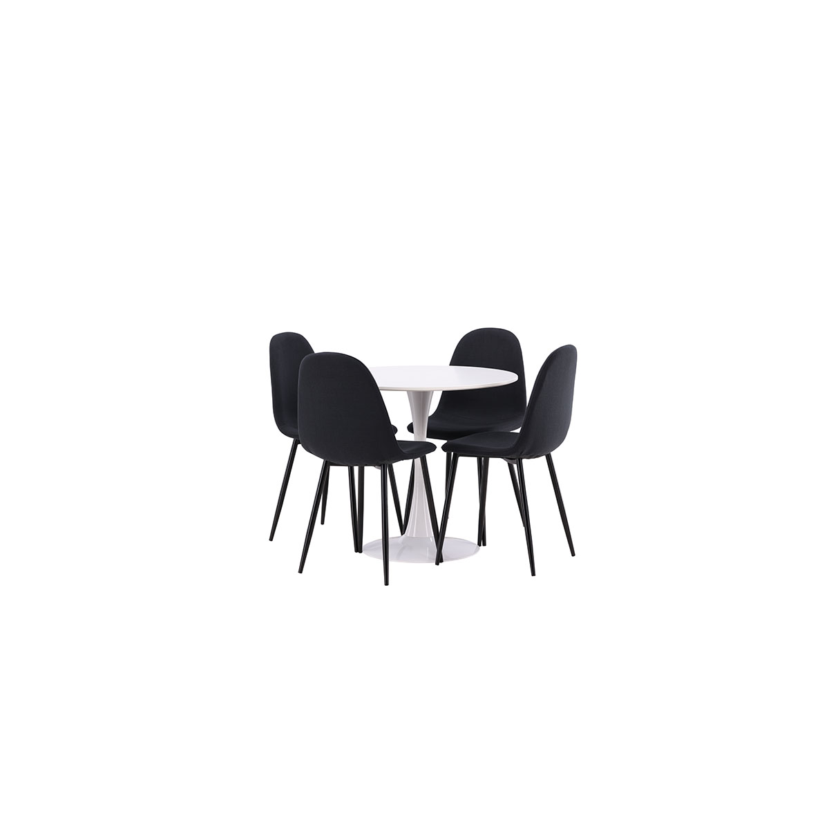 Matgrupp Venture Home Hamden Ø80 cm med 4 Polar stolar