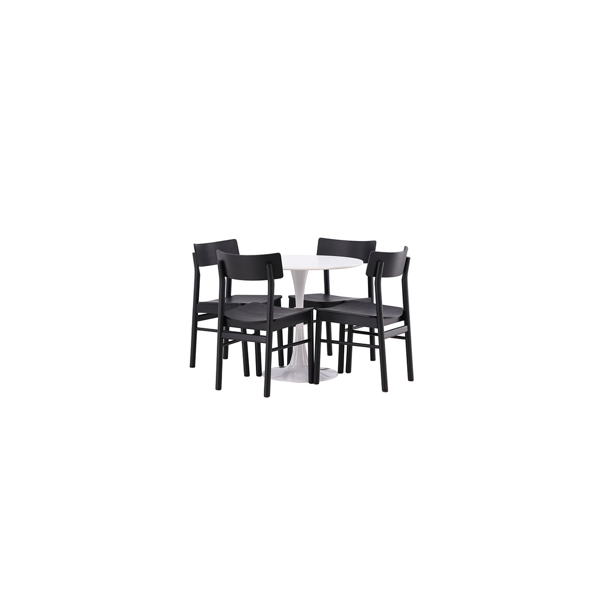 Matgrupp Venture Home Hamden Ø80 cm med 4 Montros stolar