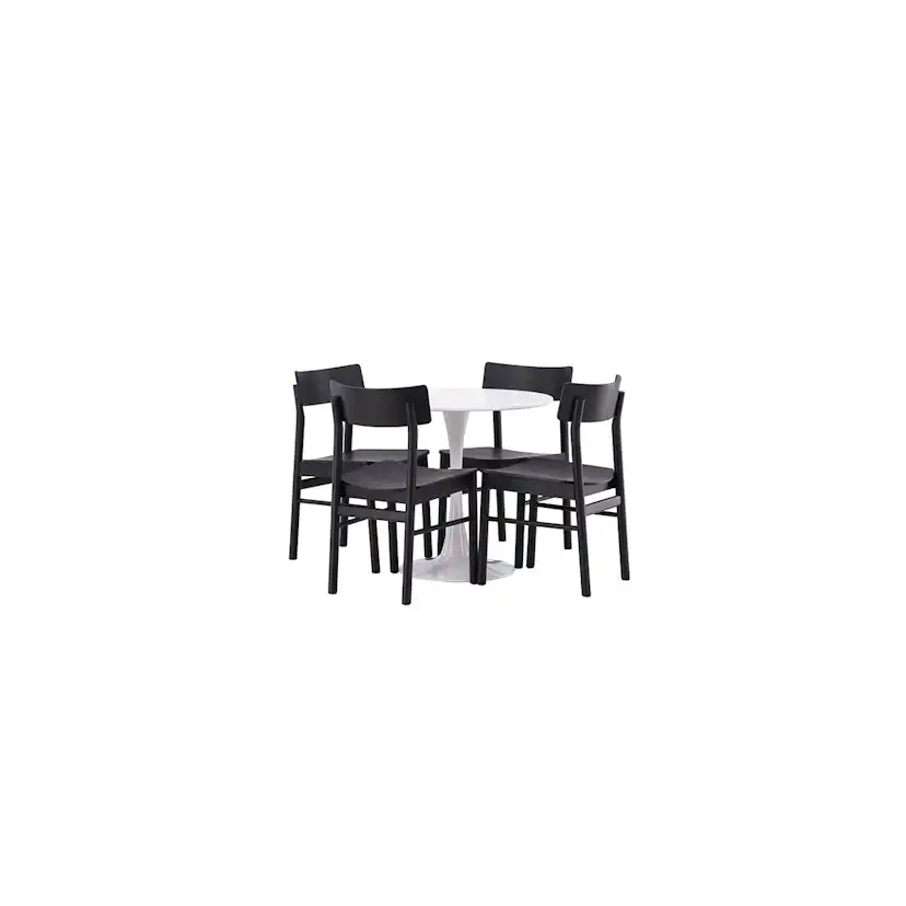 Matgrupp Venture Home Hamden Ø80 cm med 4 Montros stolar