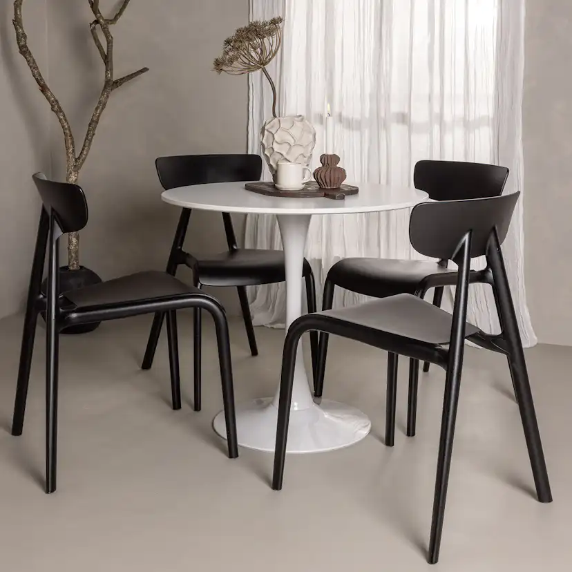 Matgrupp Venture Home Hamden Ø80 cm med 4 Ursholmen stolar