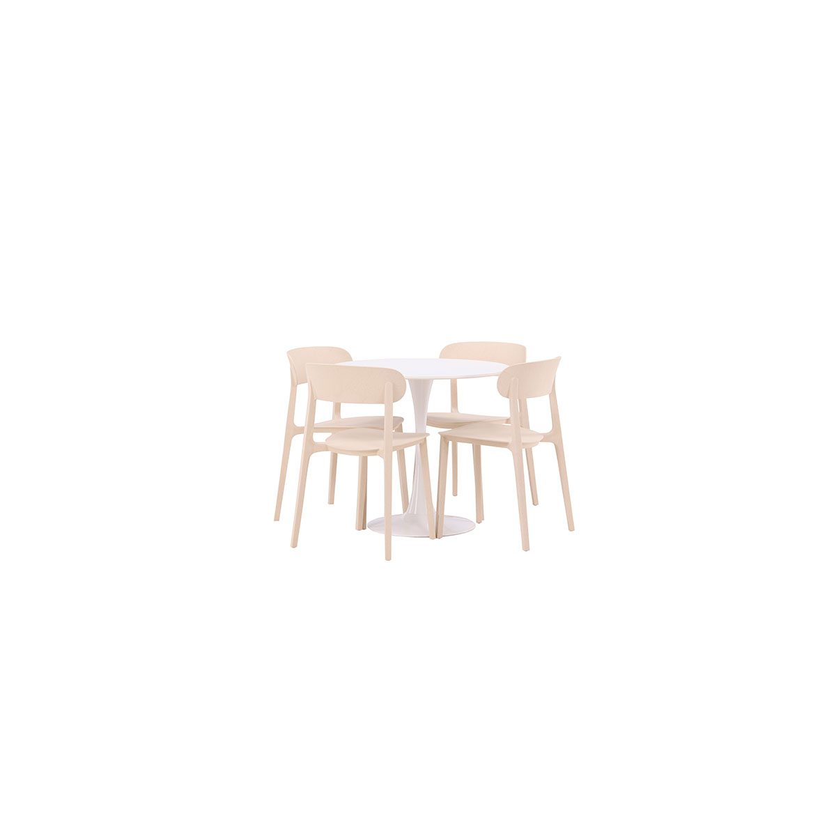 Matgrupp Venture Home Hamden Ø80 cm med 4 Åstol stolar