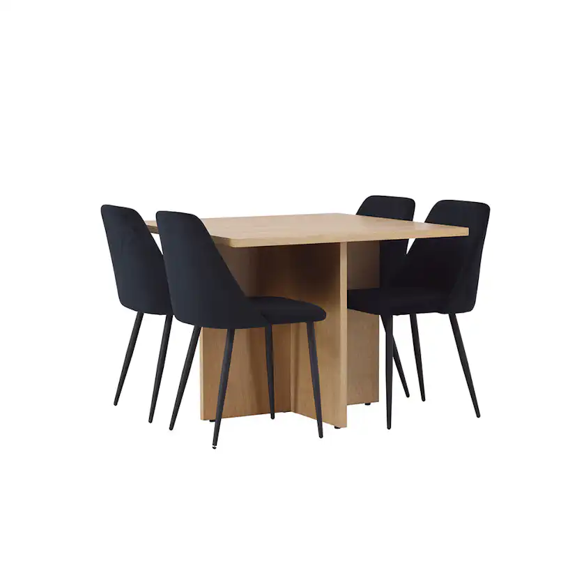 Matgrupp Venture Home Leo med 4 Night Sammet Stolar