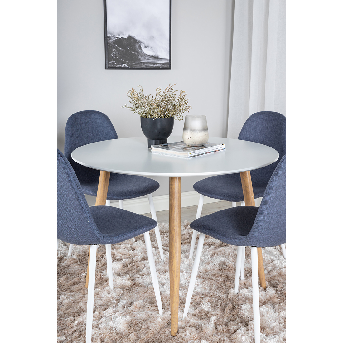 Matgrupp Venture Home Polar Ø100 cm med 4st Plaza Matstolar