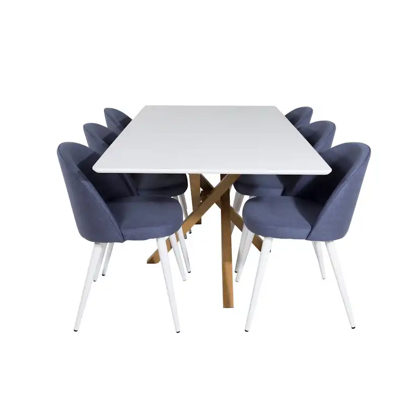 Matgrupp Venture Home Piazza med 6st Velvet Stolar