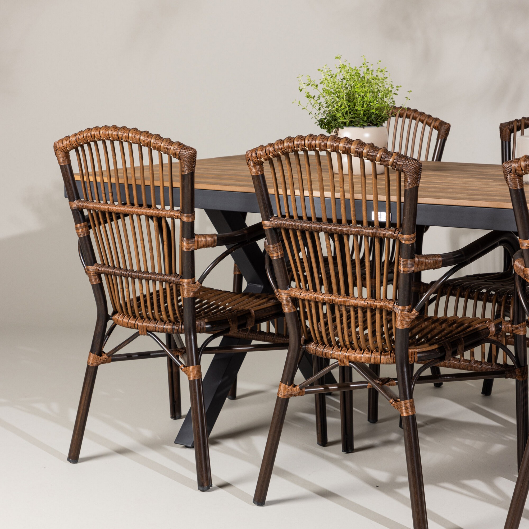 Trädgårdsgrupp Venture Home Garcia med 6 Galera Trädgårdsstolar