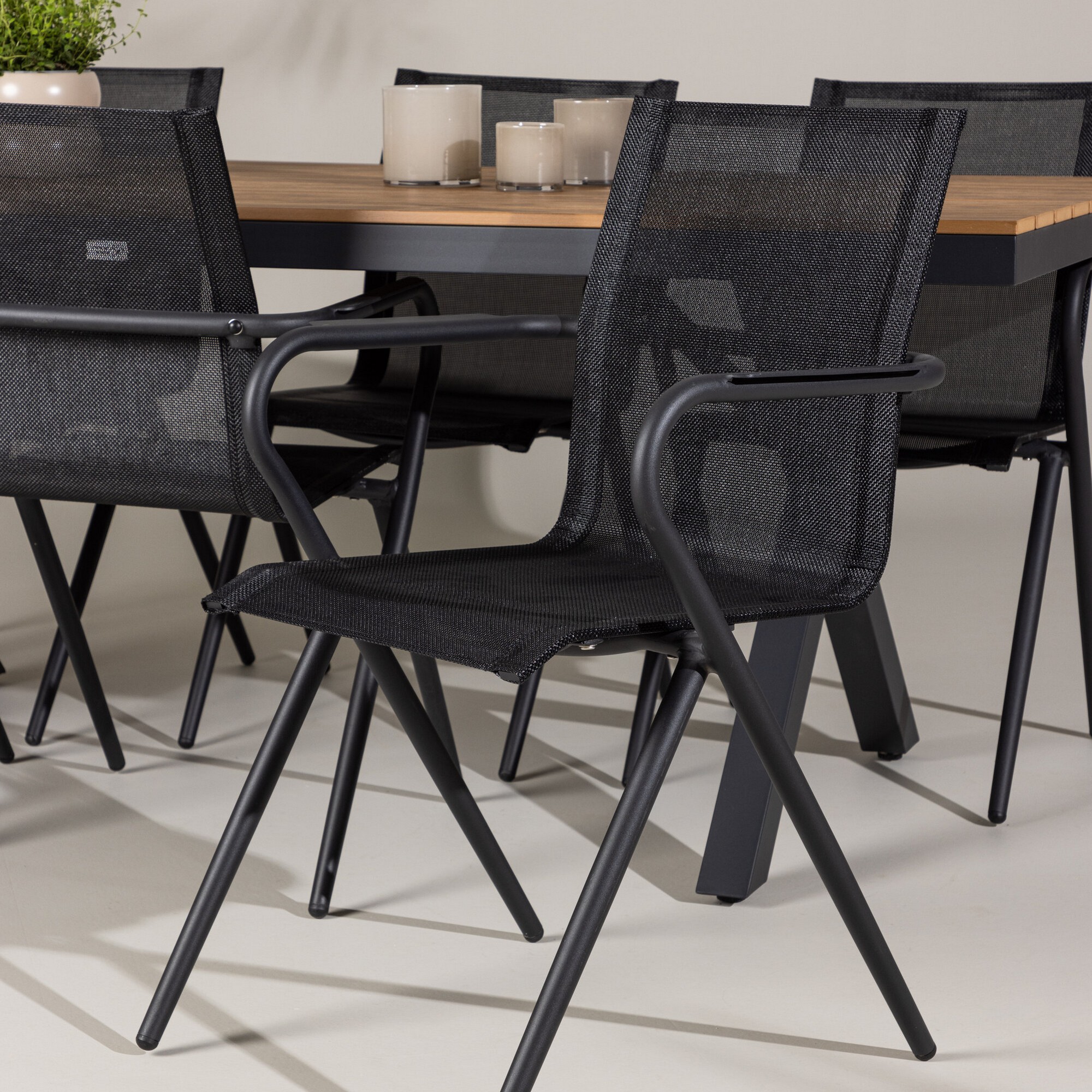 Trädgårdsgrupp Venture Home Garcia med 6 Alina Stolar