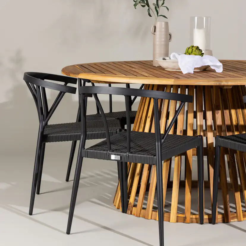 Trädgårdsgrupp Venture Home Tucumán med 6 Stina Trädgårdsstolar