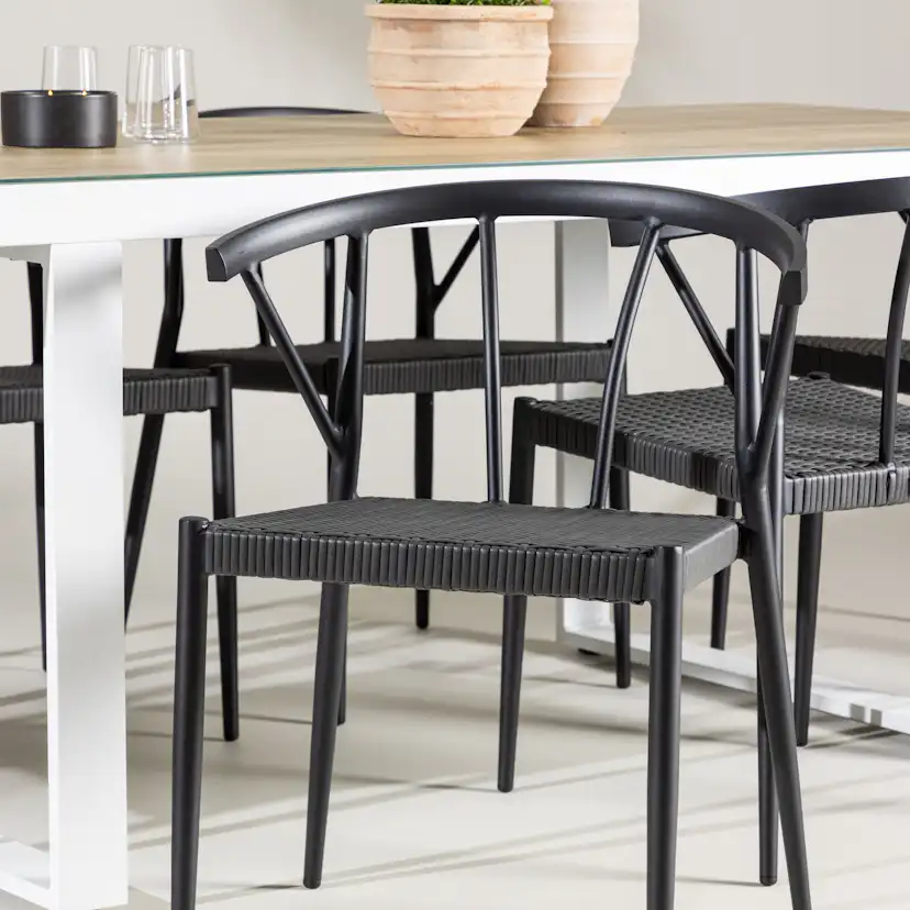 Trädgårdsgrupp Venture Home Merlo med 6 Stina Trädgårdsstolar