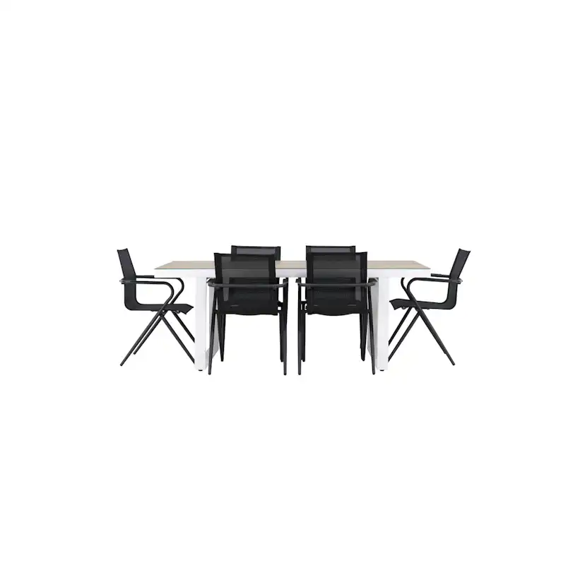 Trädgårdsgrupp Venture Home Merlo med 6 Alina Trädgårdsstolar