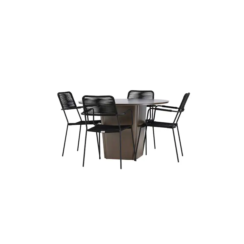 Trädgårdsgrupp Venture Home Santa Fe med 4 Lindos Trädgårdsstolar