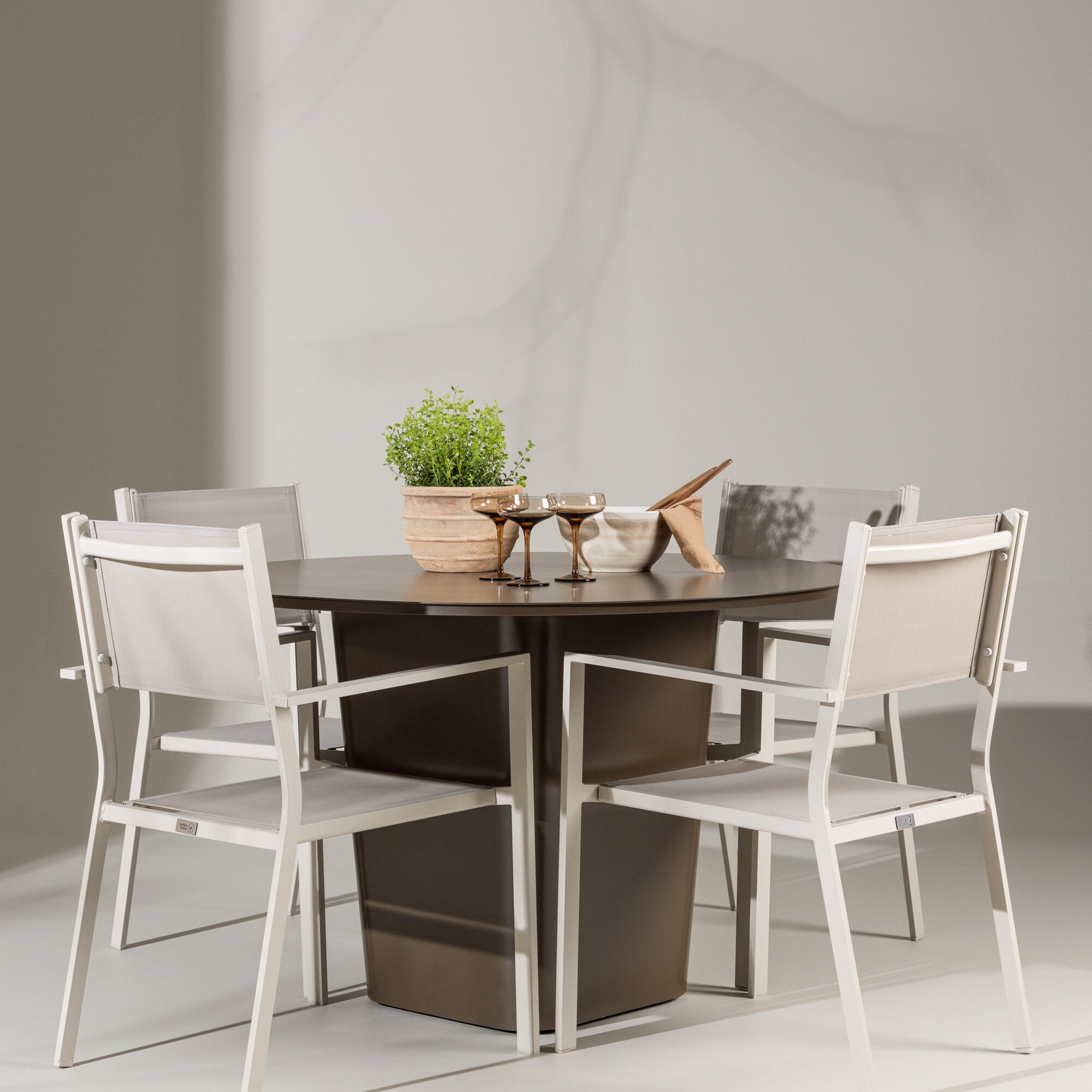 Trädgårdsgrupp Venture Home Santa Fe med 4 Copacabana Stolar