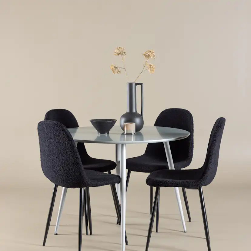 Matgrupp Venture Home Plaza Ø100 med 4 st Polar Stolar Teddy