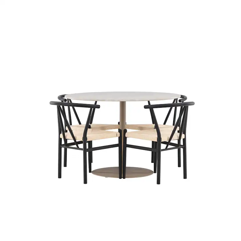 Matgrupp Venture Home Lycke Ø110 med 4 st Alfons Stolar