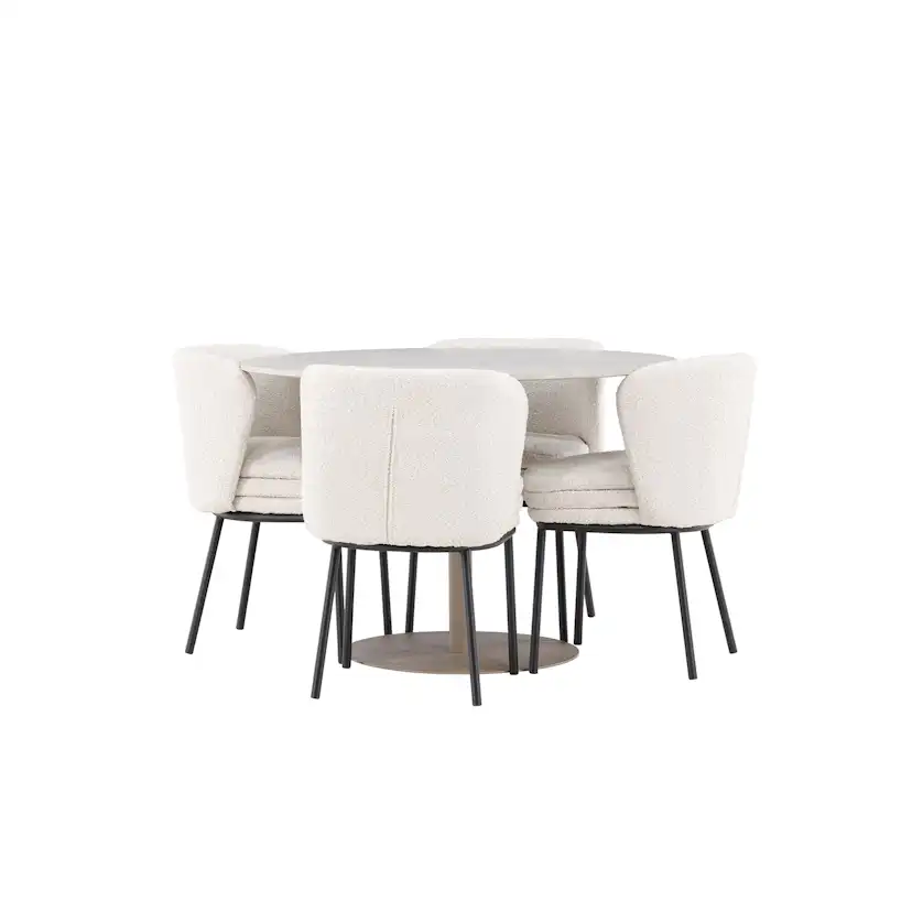 Matgrupp Venture Home Lycke Ø110 med 4 st Agnes Stolar