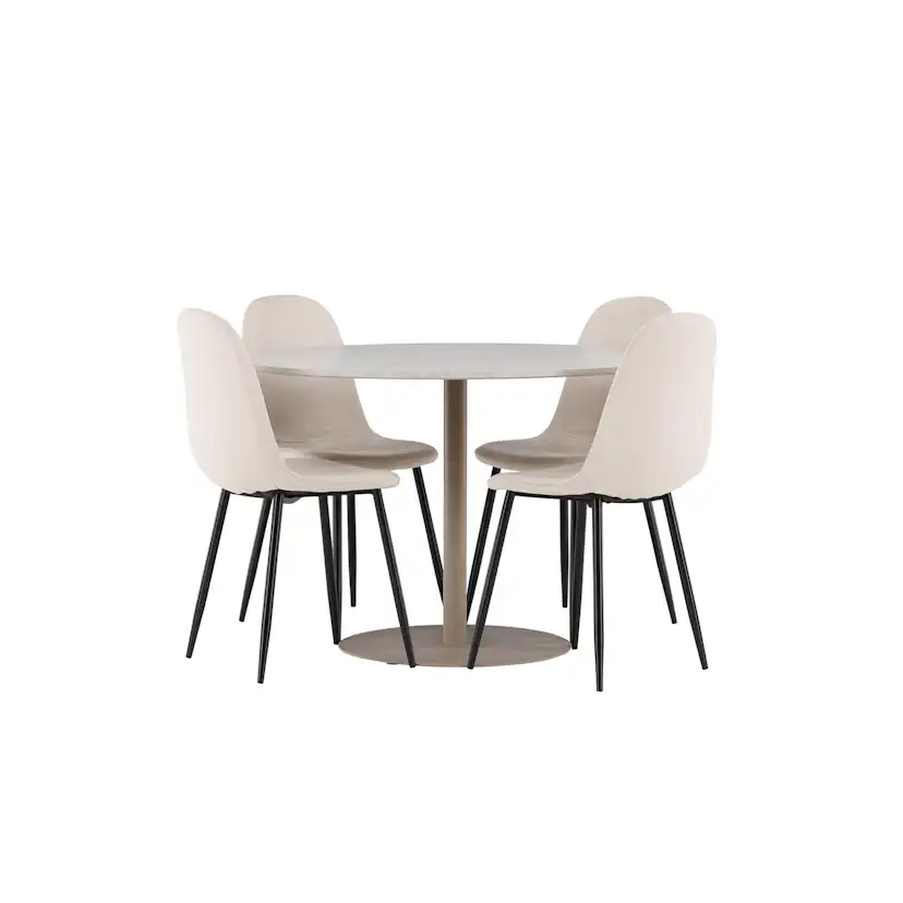 Matgrupp Venture Home Lycke Ø110 med 4 st Polar Stolar Sammet