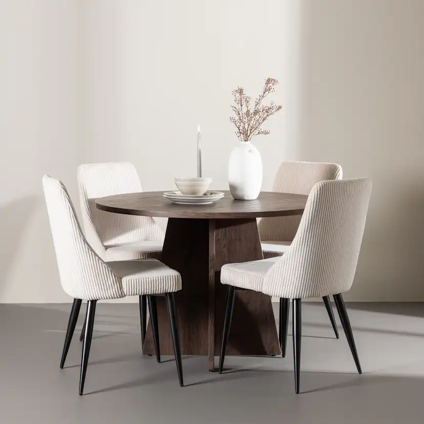 Matgrupp Venture Home Bootcut Ø110 med 4 st Leone Stolar