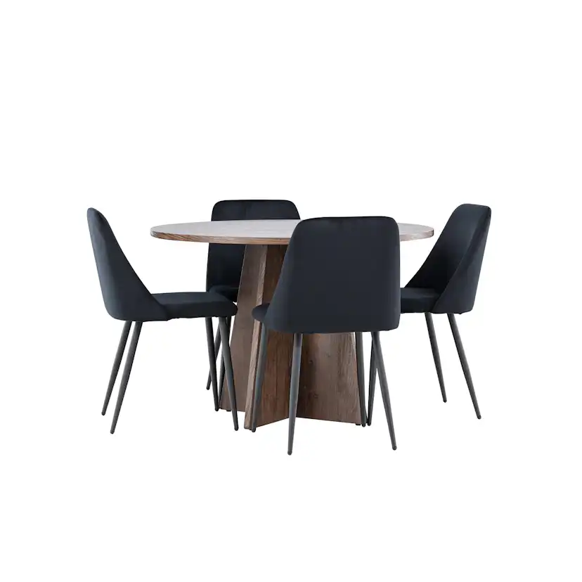 Matgrupp Venture Home Bootcut Ø110 med 4 st Night Stolar