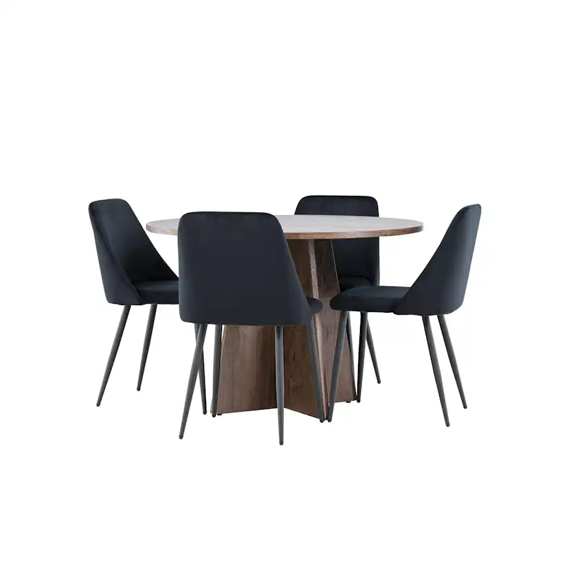 Matgrupp Venture Home Bootcut Ø110 med 4 st Night Stolar