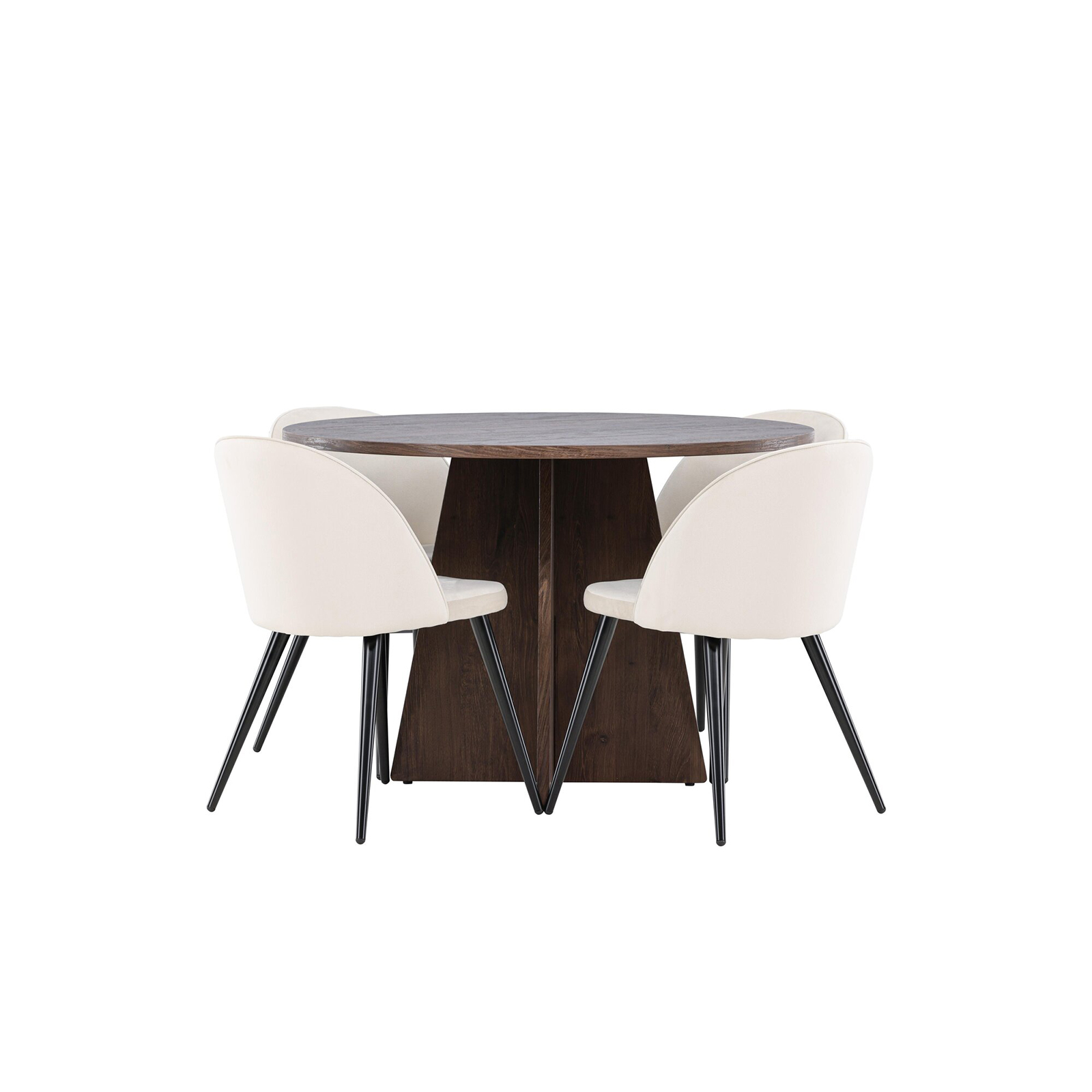 Matgrupp Venture Home Bootcut Ø110 med 4 st Velvet Stolar