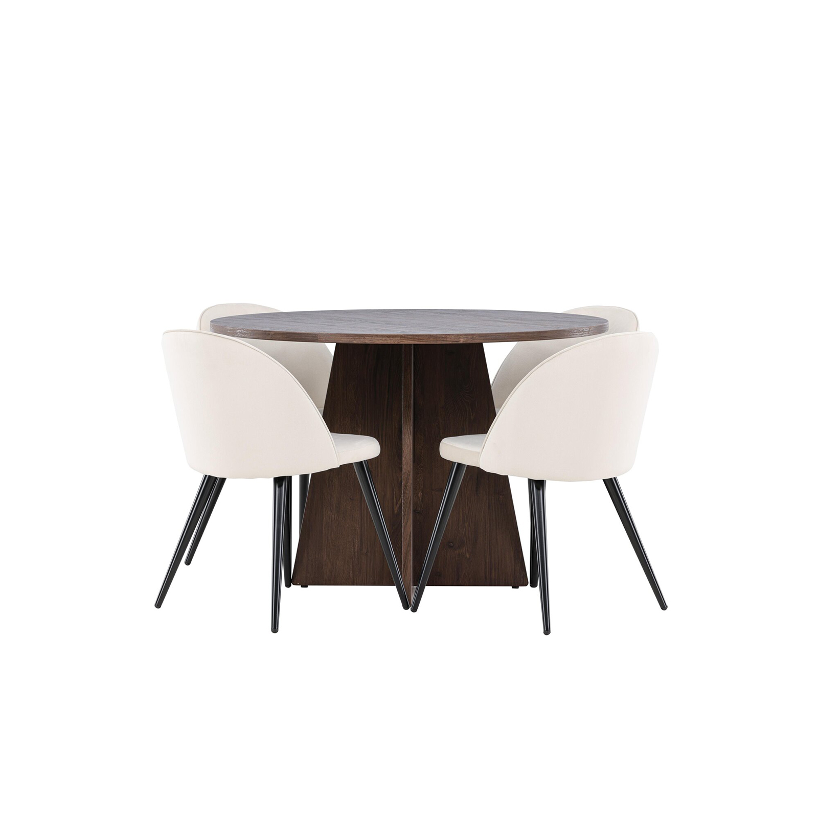 Matgrupp Venture Home Bootcut Ø110 med 4 st Velvet Stolar