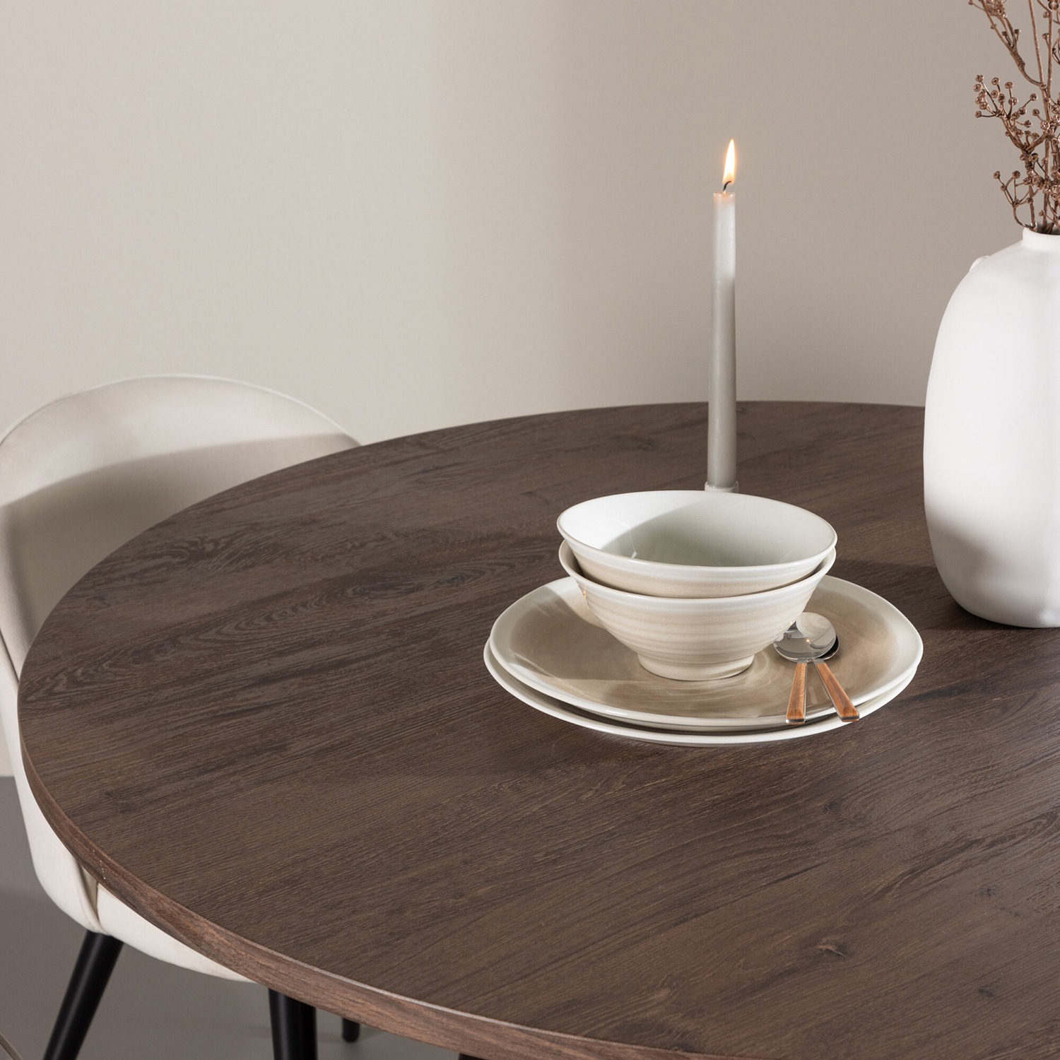 Matgrupp Venture Home Bootcut Ø110 med 4 st Velvet Stolar