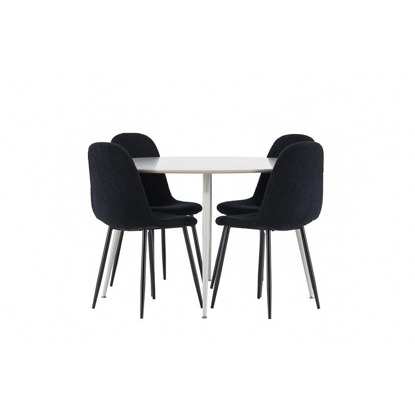 Matgrupp Venture Home Plaza Ø120 med 4 st Polar Stolar Teddy