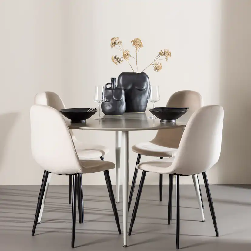 Matgrupp Venture Home Plaza Ø120 med 4 st Polar Stolar Sammet