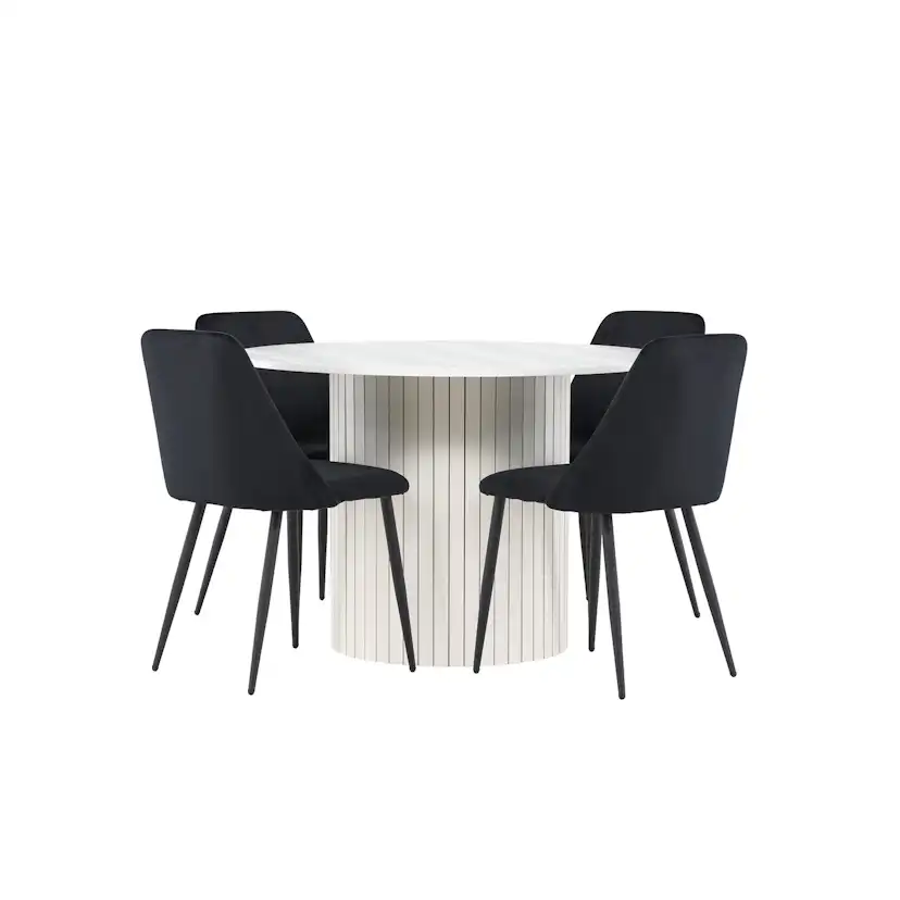 Matgrupp Venture Home Härön Ø110 med 4 st Night Stolar