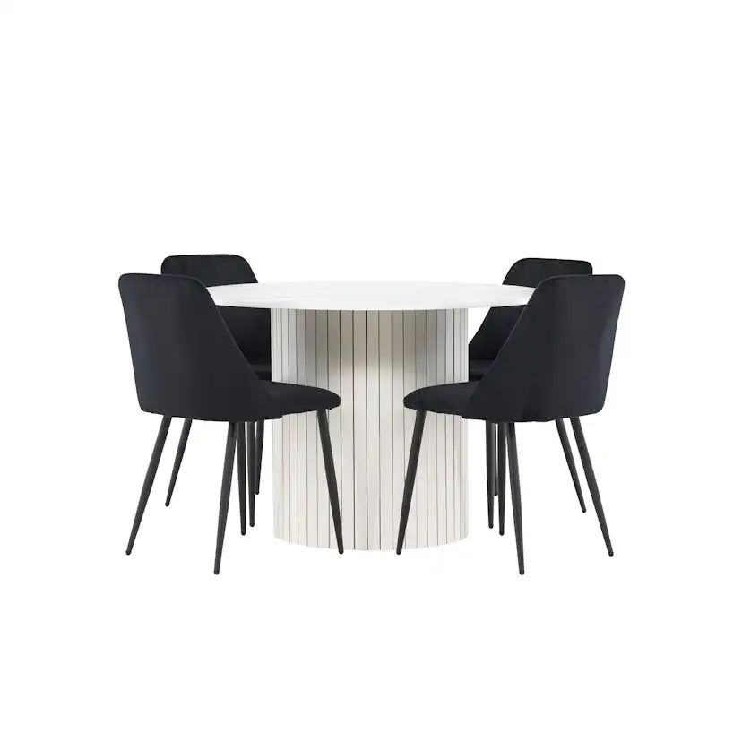 Matgrupp Venture Home Härön Ø110 med 4 st Night Stolar