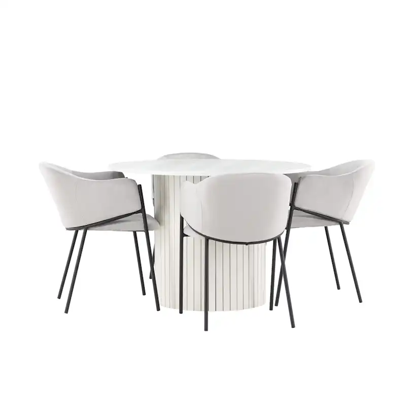 Matgrupp Venture Home Härön Ø110 med 4 st Evelina Stolar