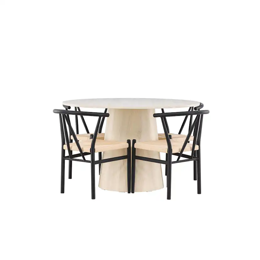 Matgrupp Venture Home Lanzo Ø120 med 4 st Alfons Stolar