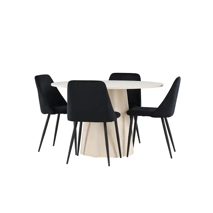 Matgrupp Venture Home Lanzo Ø120 med 4 st Night Stolar