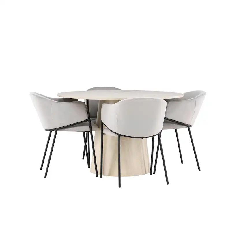 Matgrupp Venture Home Lanzo Ø120 med 4 st Evelina Stolar