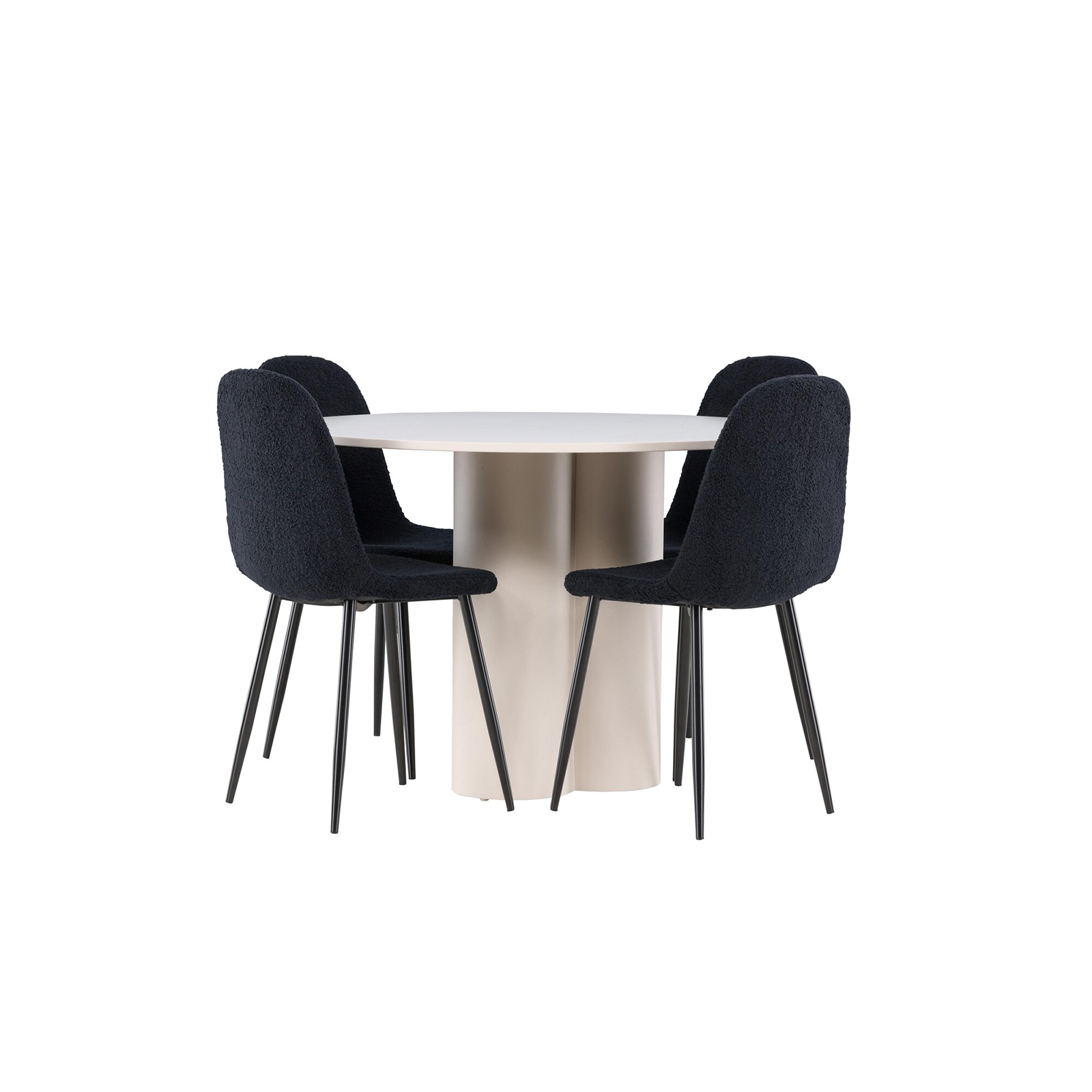 Matgrupp Venture Home Olivia Ø110 med 4 st Polar Stolar Teddy