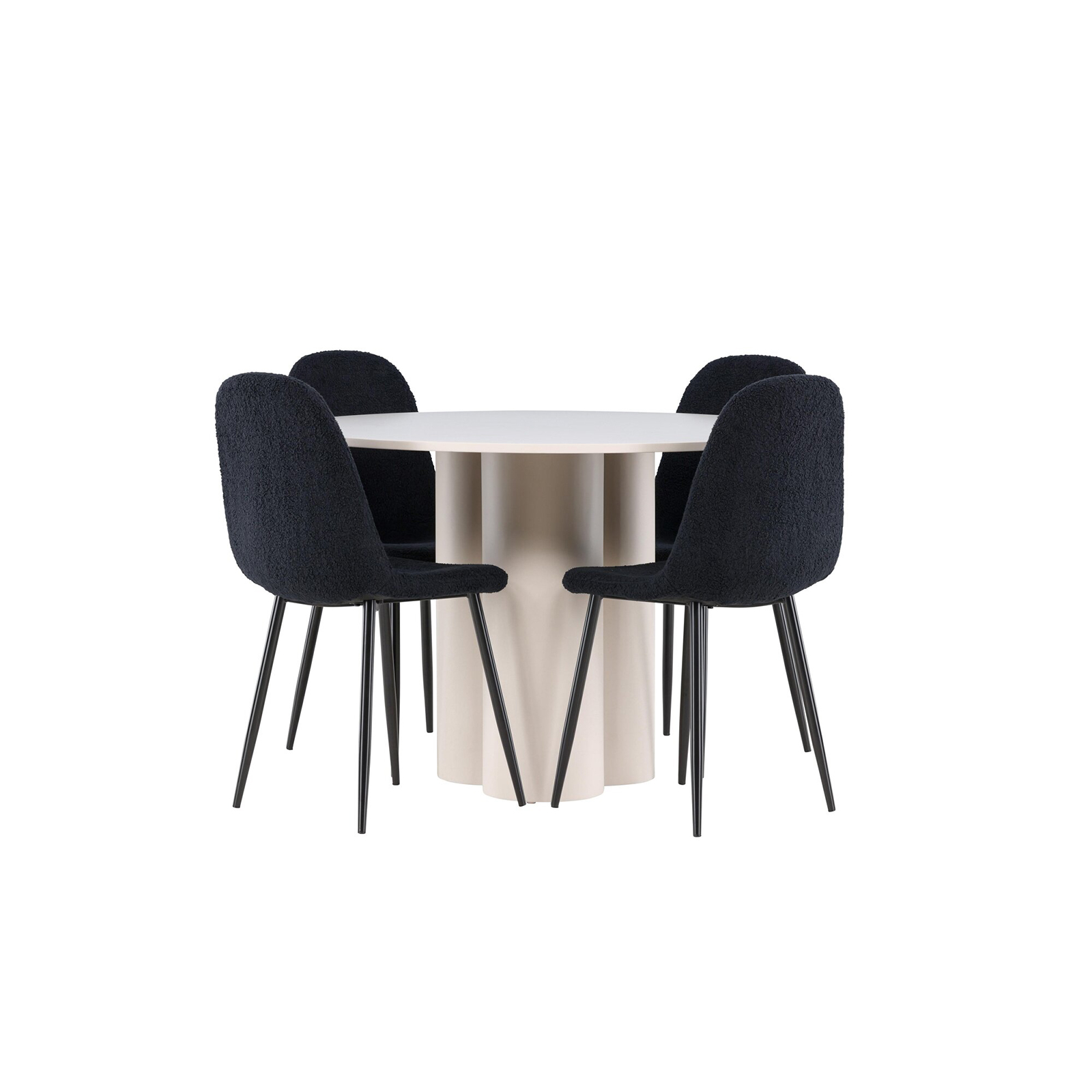 Matgrupp Venture Home Olivia Ø110 med 4 st Polar Stolar Teddy